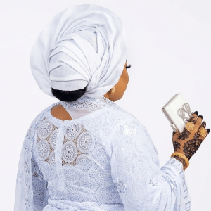 Iro and buba , white lace wrapper and blouse , African women clothing
